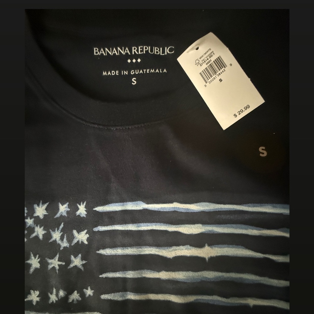 Banana Republic Men’s Black American Flag Graphic Tee - NWT